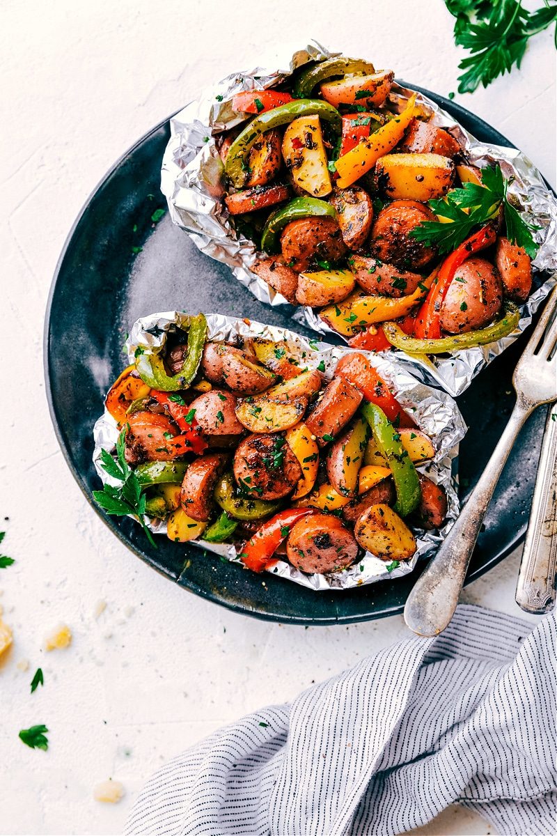 Foil Pack Italian Sausage plus Veggies