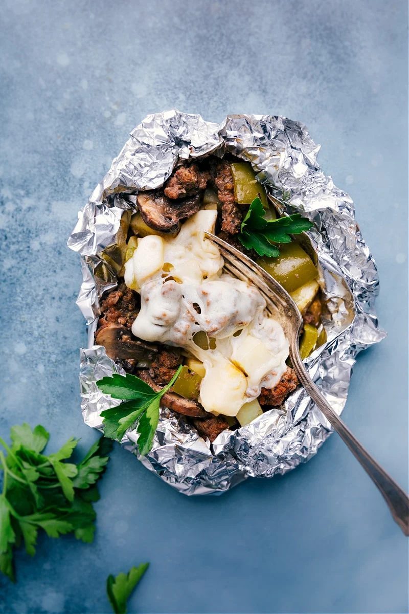 Philly Cheesesteak Foil Packs for Supper