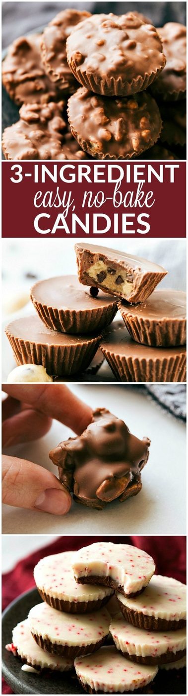 A collection of four different MUFFIN TIN TREATS all with just 3-ingredients. Peppermint Bark Bites, Cookie Dough Cups, Crunch Cups, & straightforward Peanut Clusters. No baking required! reliable for sharing with friends/family, giving out as gifts, bringing into work, or enjoying yourself! via flexfa.com