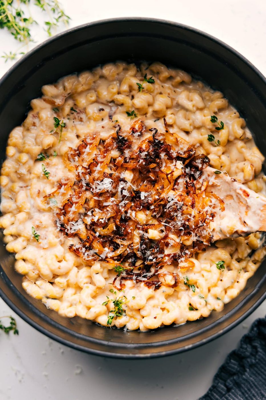 French Onion Mac And Cheese from the Pot