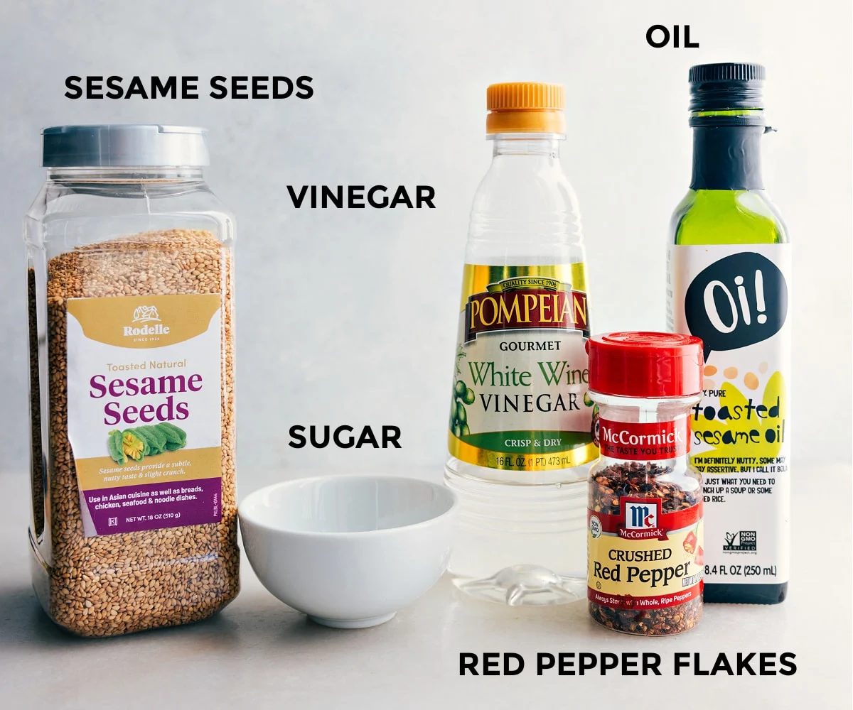 The dressing in this recipe prepped out for straightforward assembly.