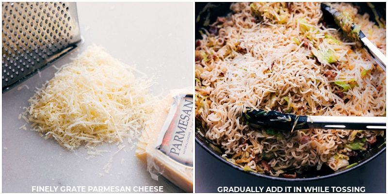 Process shots-- images of the cheese being added while tossing