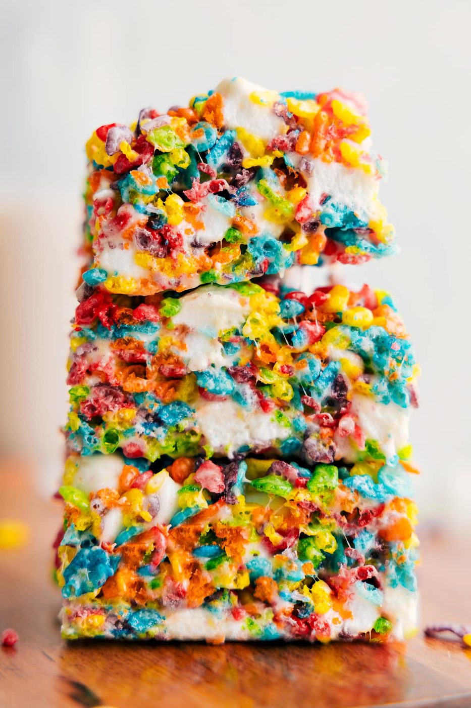 The gooey and satisfying dessert stacked on top of each other cut into squares ready to be served.