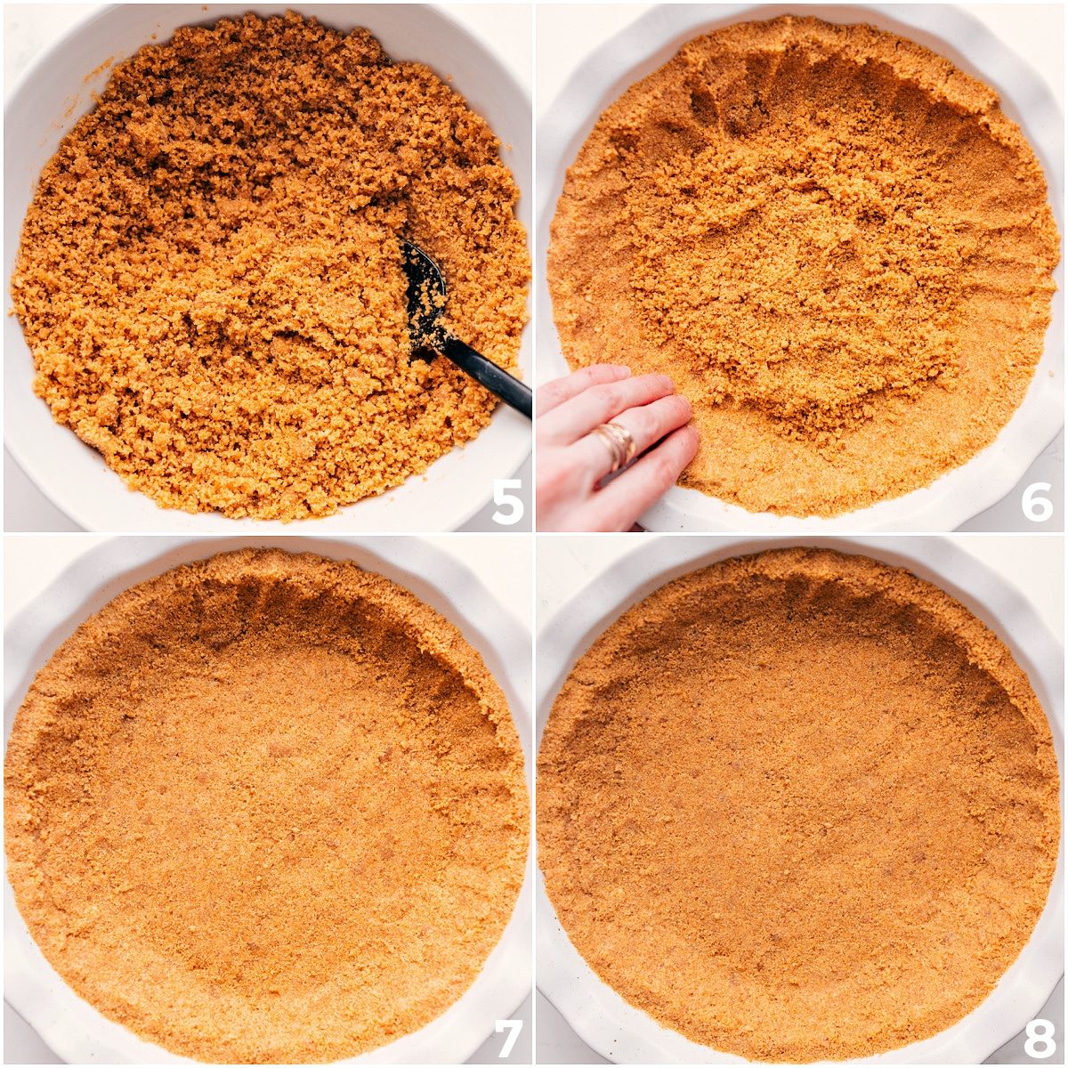 The graham pressed into the pan and baked to perfection.