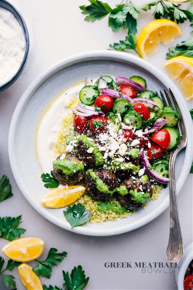 Greek Meatball Bowls from the Pot