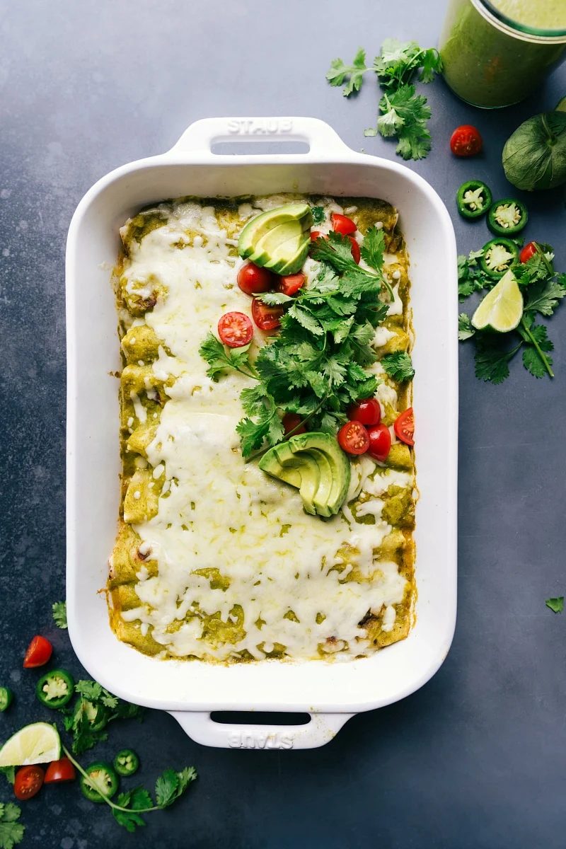 Green Chile Chicken Enchiladas at Home