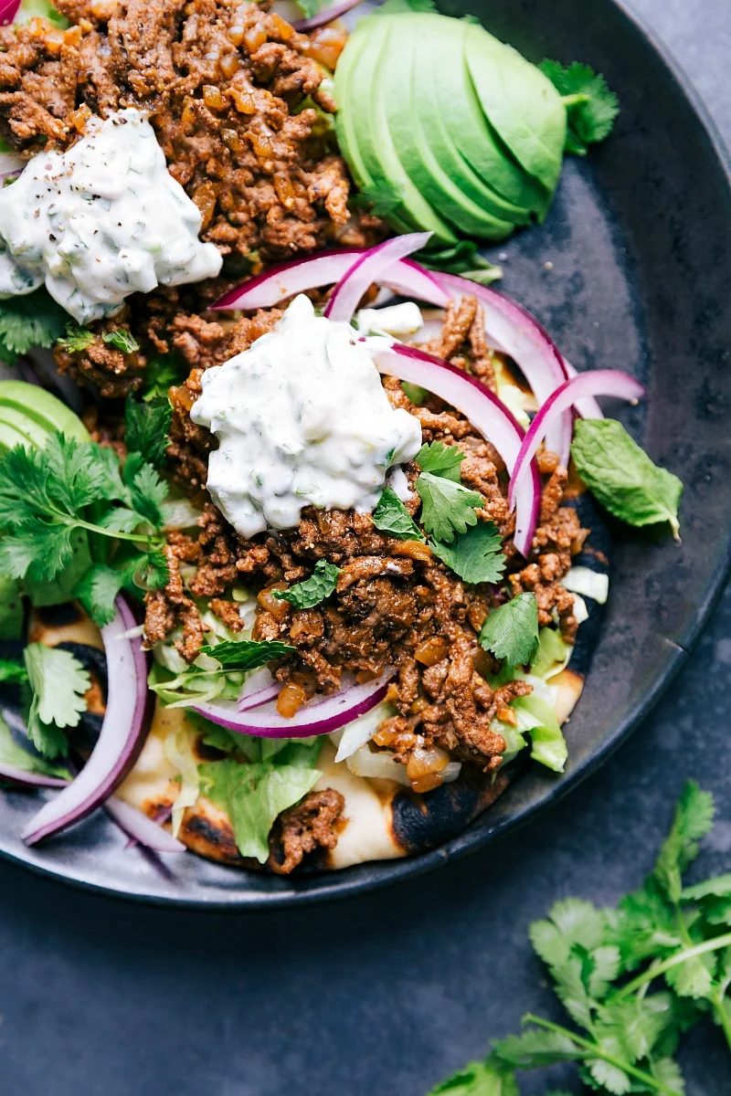 Ground Beef Naan Tacos for the Table