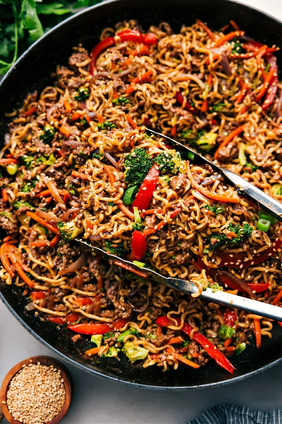 Ground Beef Ramen for the Table