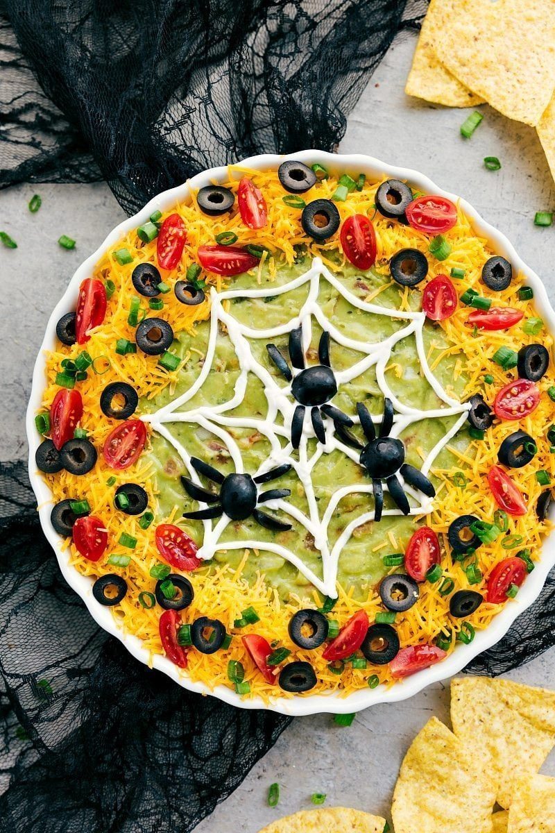 Image of the spider web that goes along with these straightforward halloween appetizers