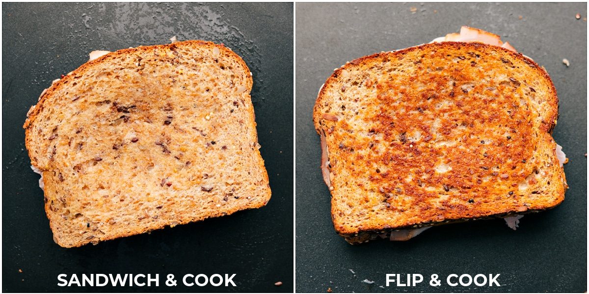 Toasting the recipe in a skillet for a crispy, satisfying lunch.
