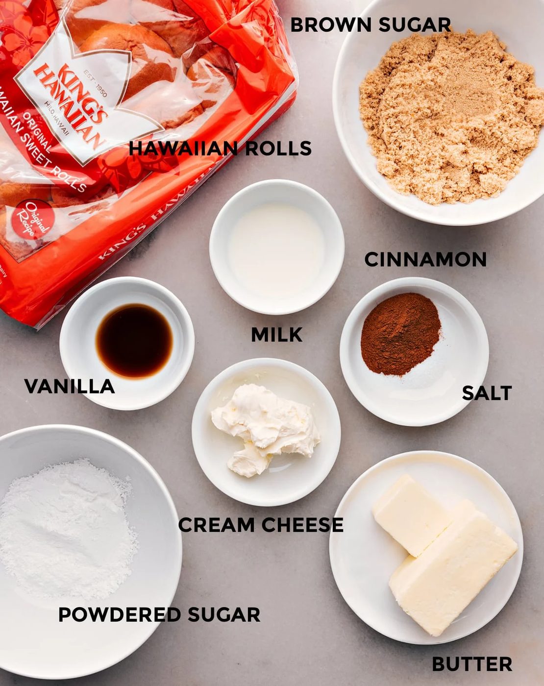 Image showing all the ingredients in this recipe prepped out for straightforward assembly.