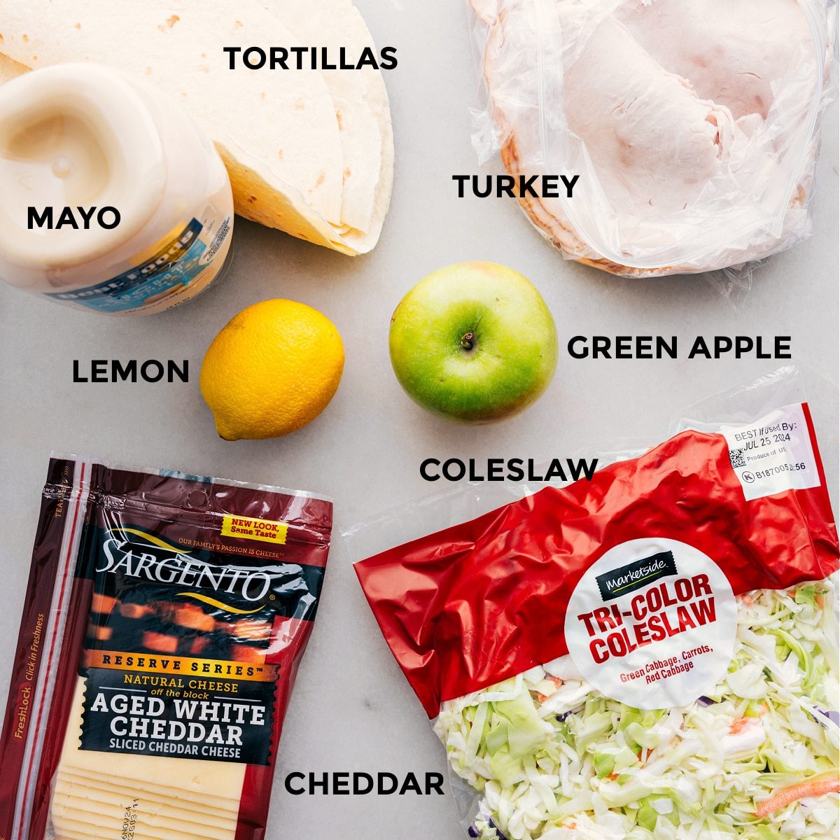 All the ingredients in this recipe set out for straightforward assembly.