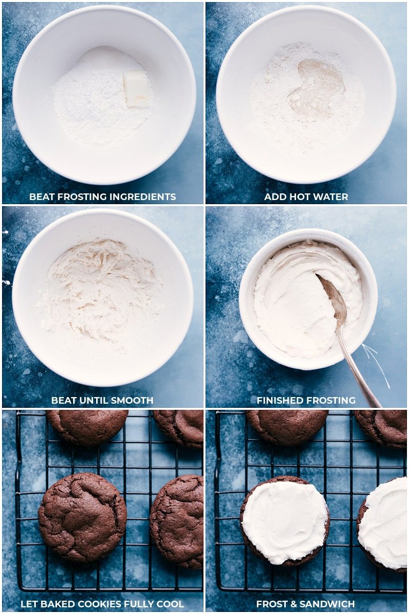 Process shots: frosting for from-scratch Oreos