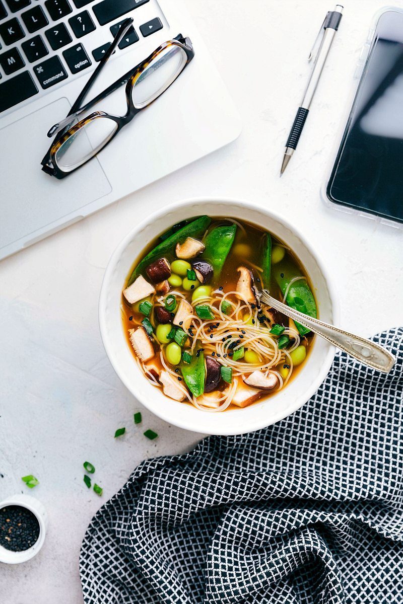 Vegetarian edamame and mushroom made up in a bowl ready to be enjoyed.