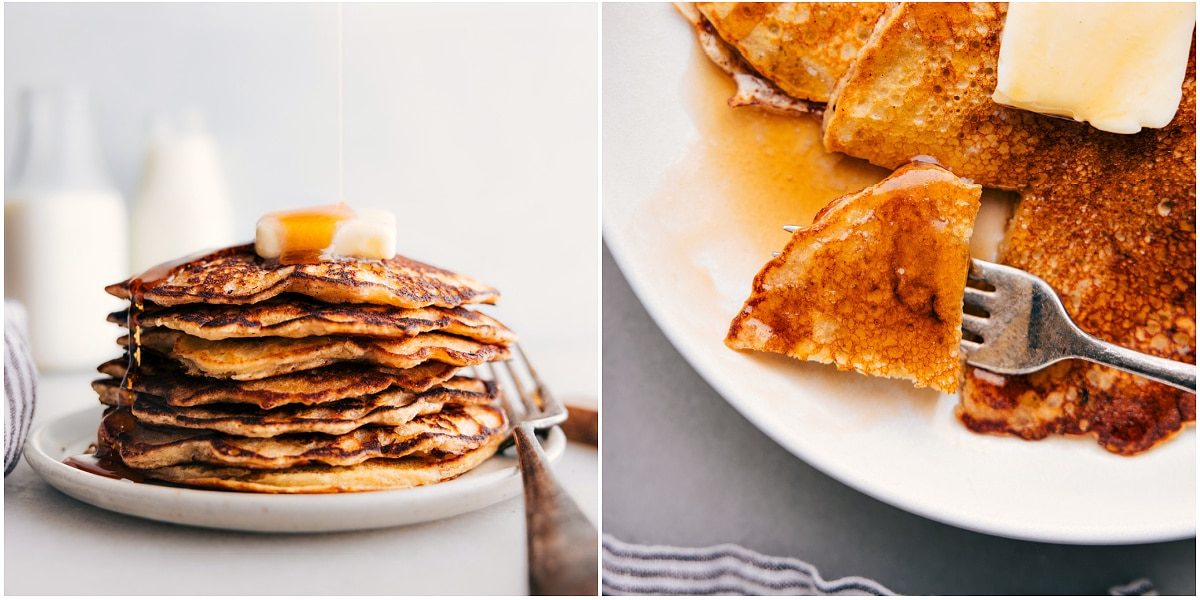 satisfying from-scratch Old-Fashioned Pancake Recipe with maple syrup