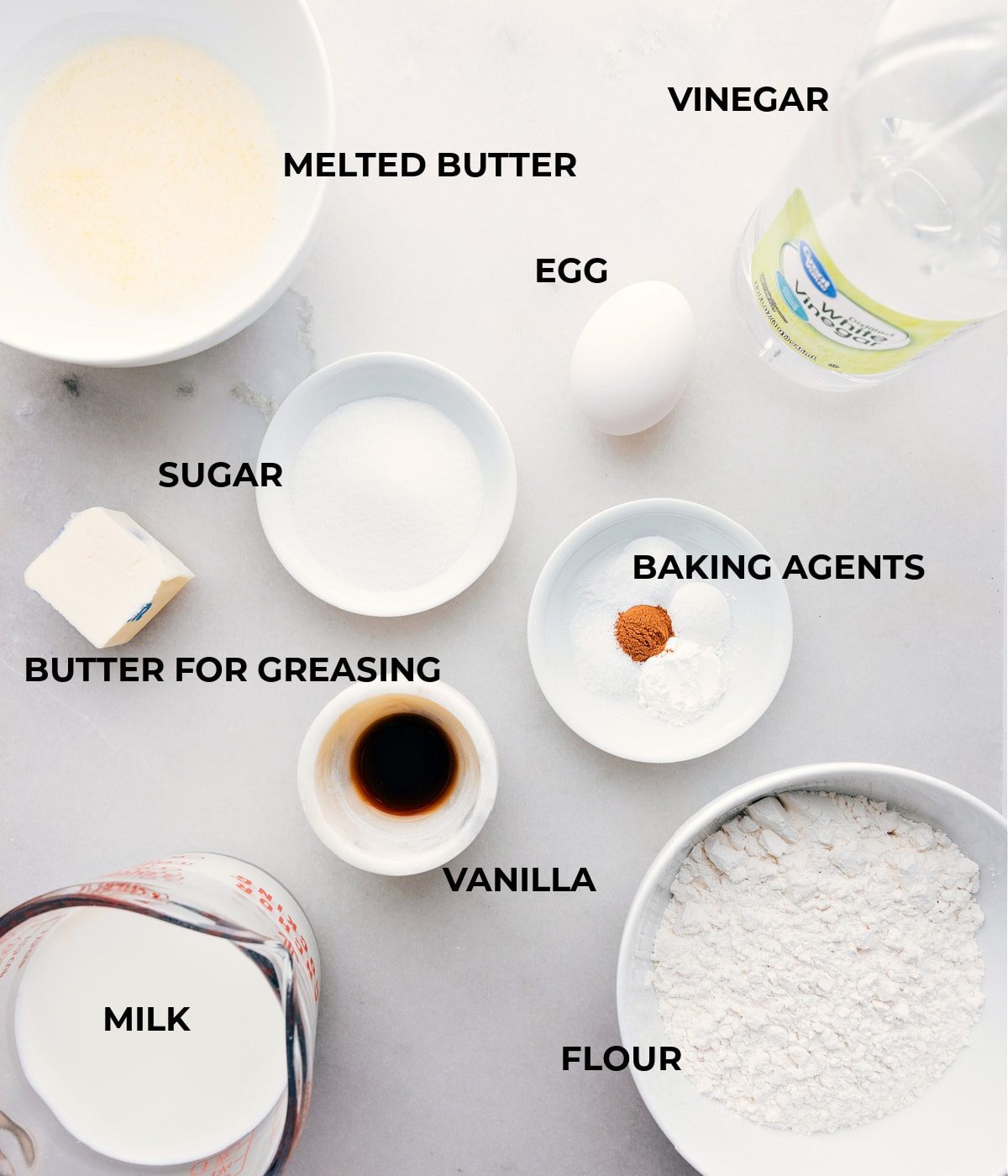 The assorted ingredients used in this recipe.