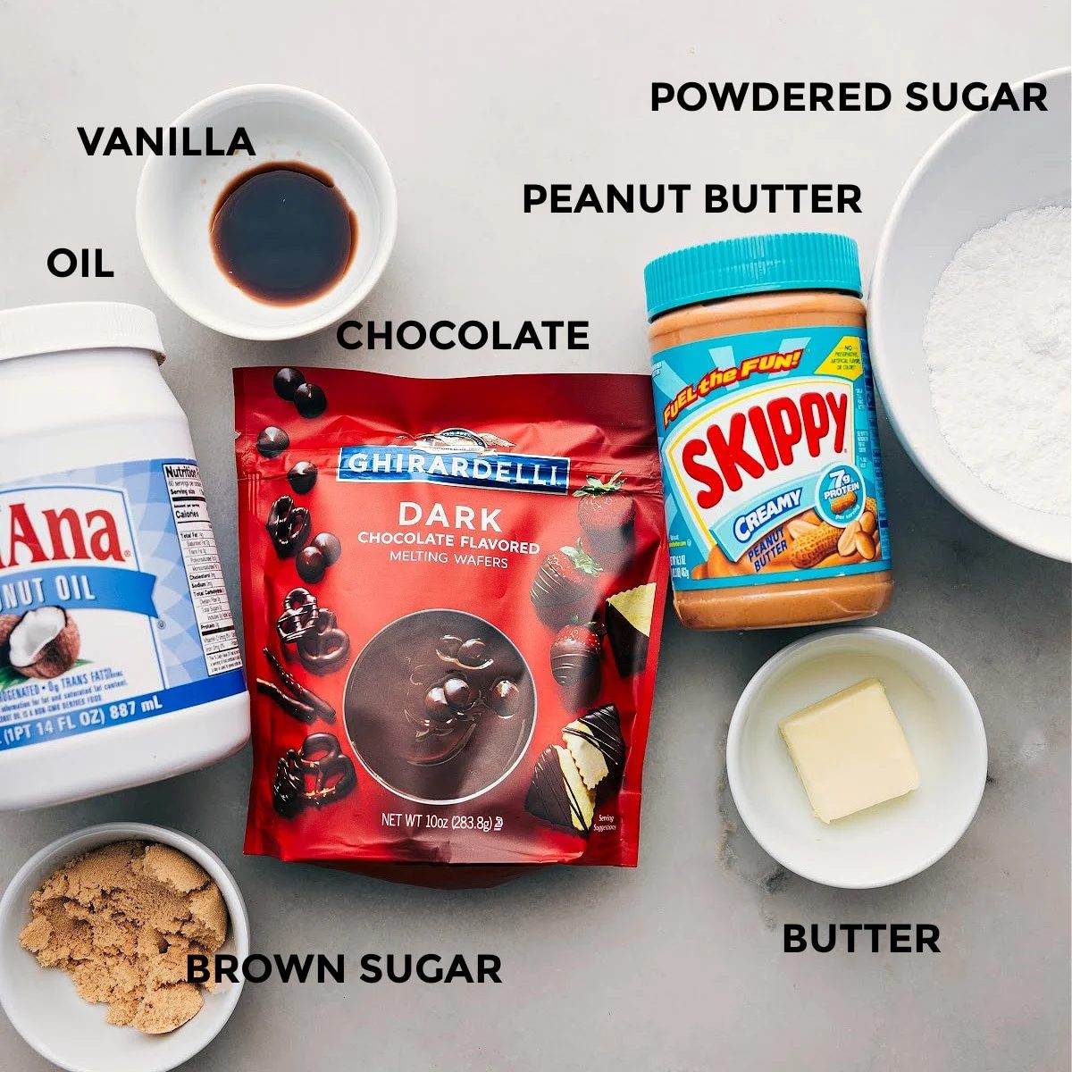All the ingredients in this recipe prepped out for straightforward assembly.
