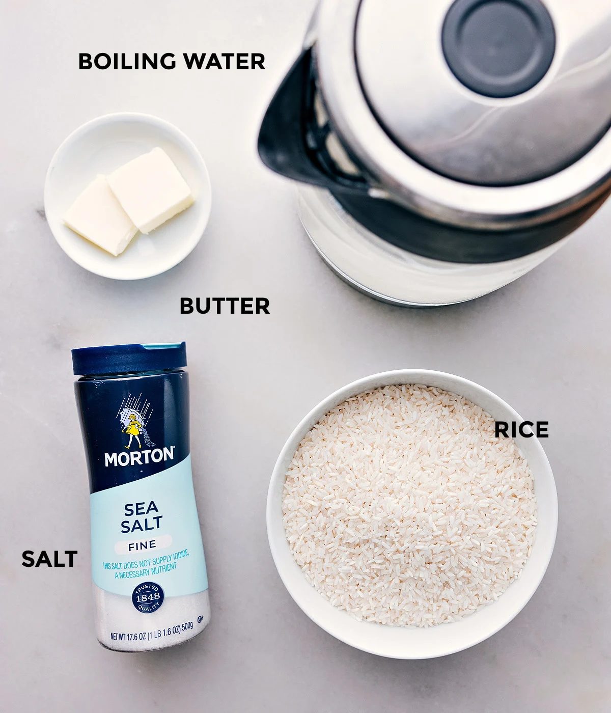 All the ingredients used in this recipe set out for straightforward assembly.