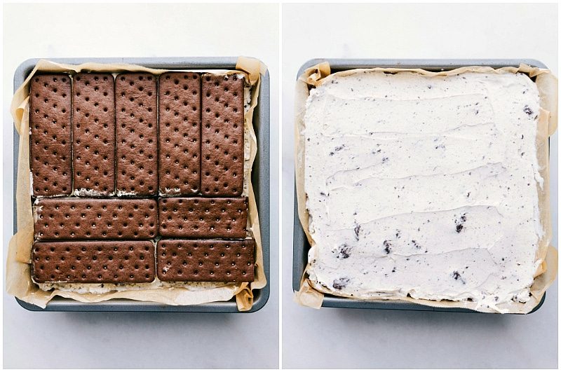 Final layers being added for this straightforward, but satisfying dessert.