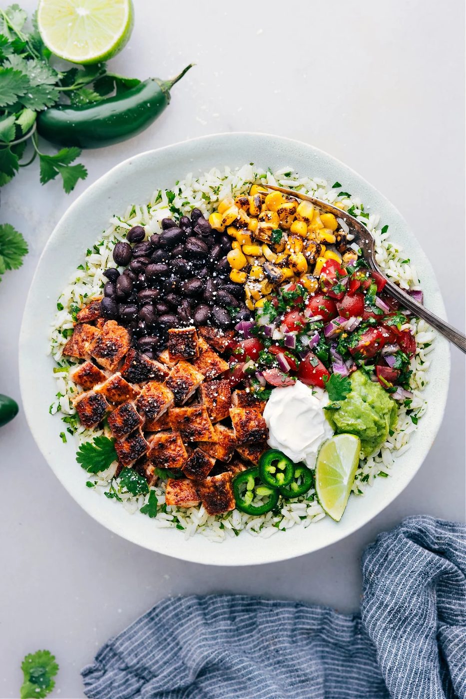 Chicken Burrito Bowls at Home