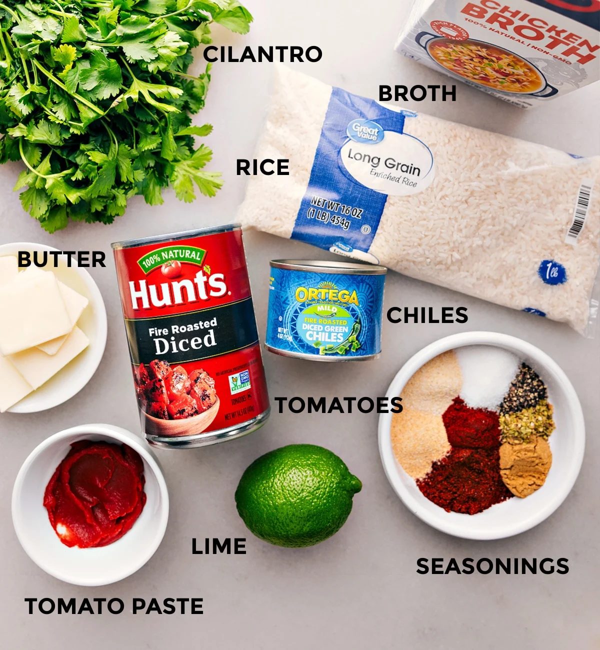 Ingredients used in this recipe prepped out for straightforward assembly.
