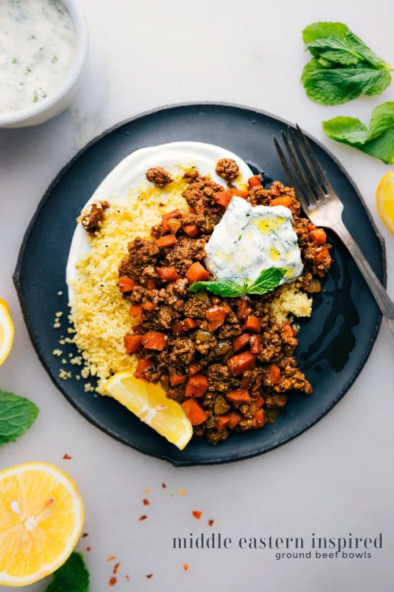 Middle Eastern Ground Beef Bowls for the Table