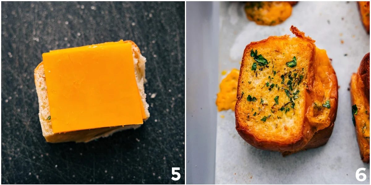 Add cheese between the roll layers and bake until evenly crispy.
