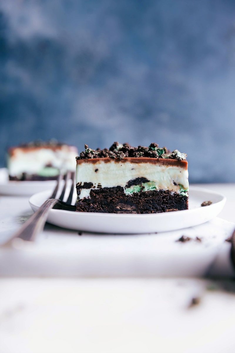 Plate featuring mouth watering mint ice cream bars, ready for indulgence.