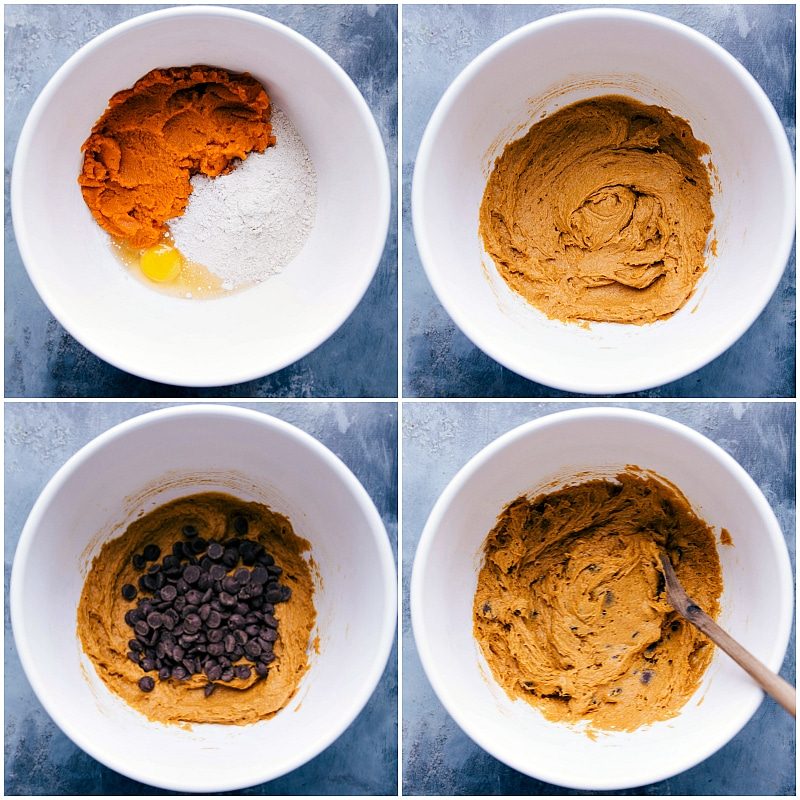 Mixing ingredients together to create a satisfying dough ready to bake.
