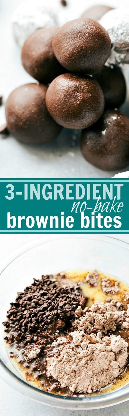 3-Ingredient NO BAKE brownie fudge bites! I via flexfa.com