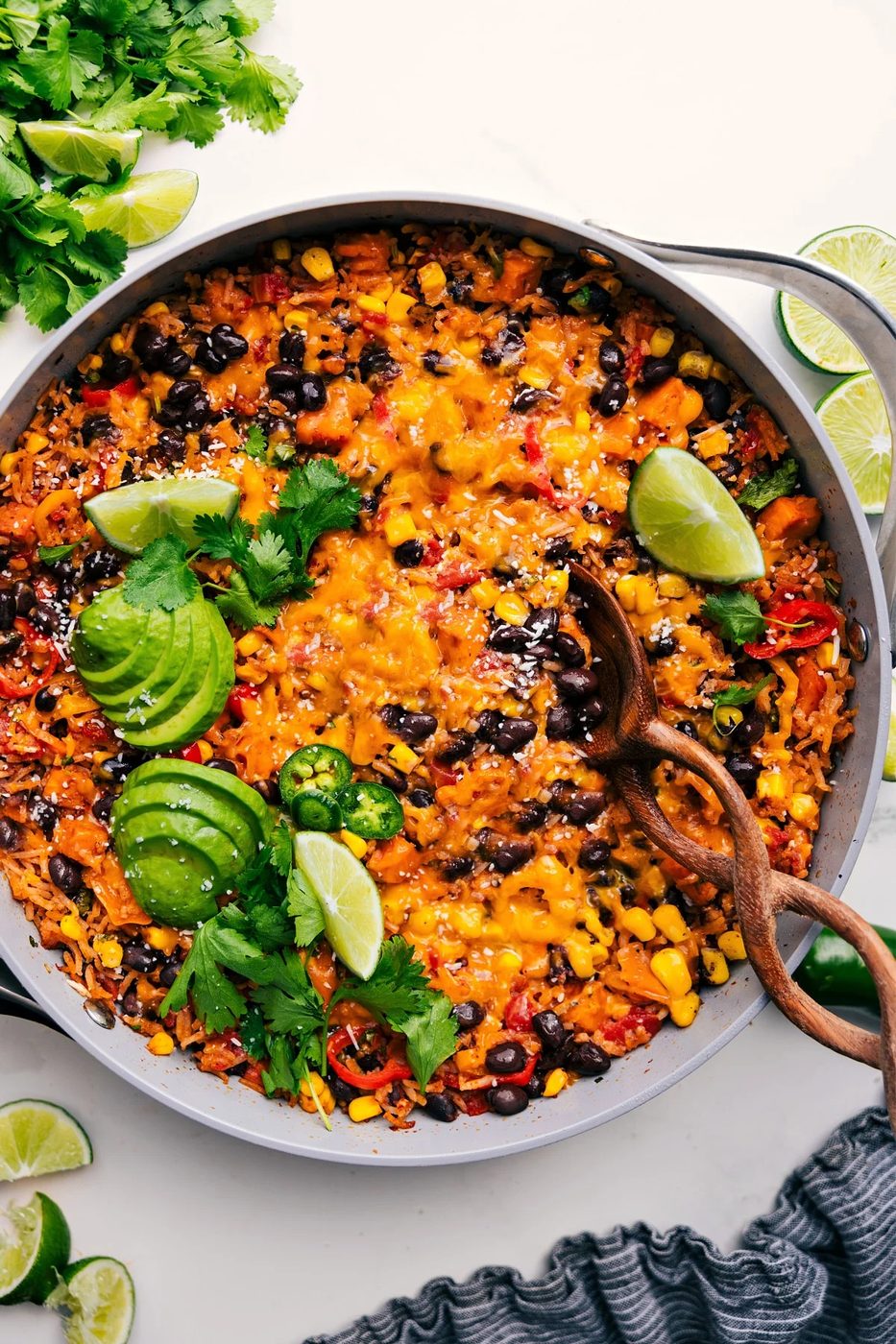 One Skillet Sweet Potato Burrito Bowls for the Table