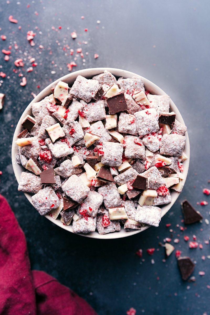 Peppermint Bark Muddy Buddies at Home