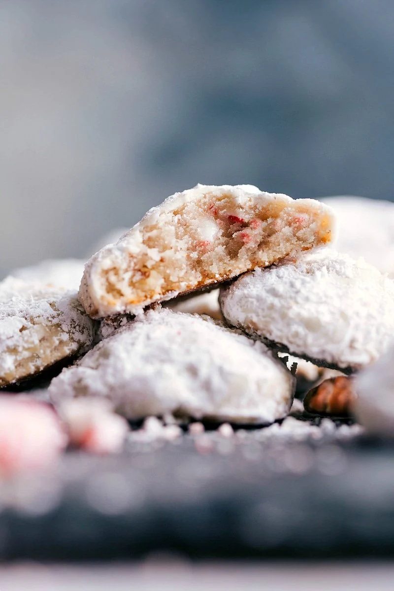 Peppermint Snowball Cookies for the Table