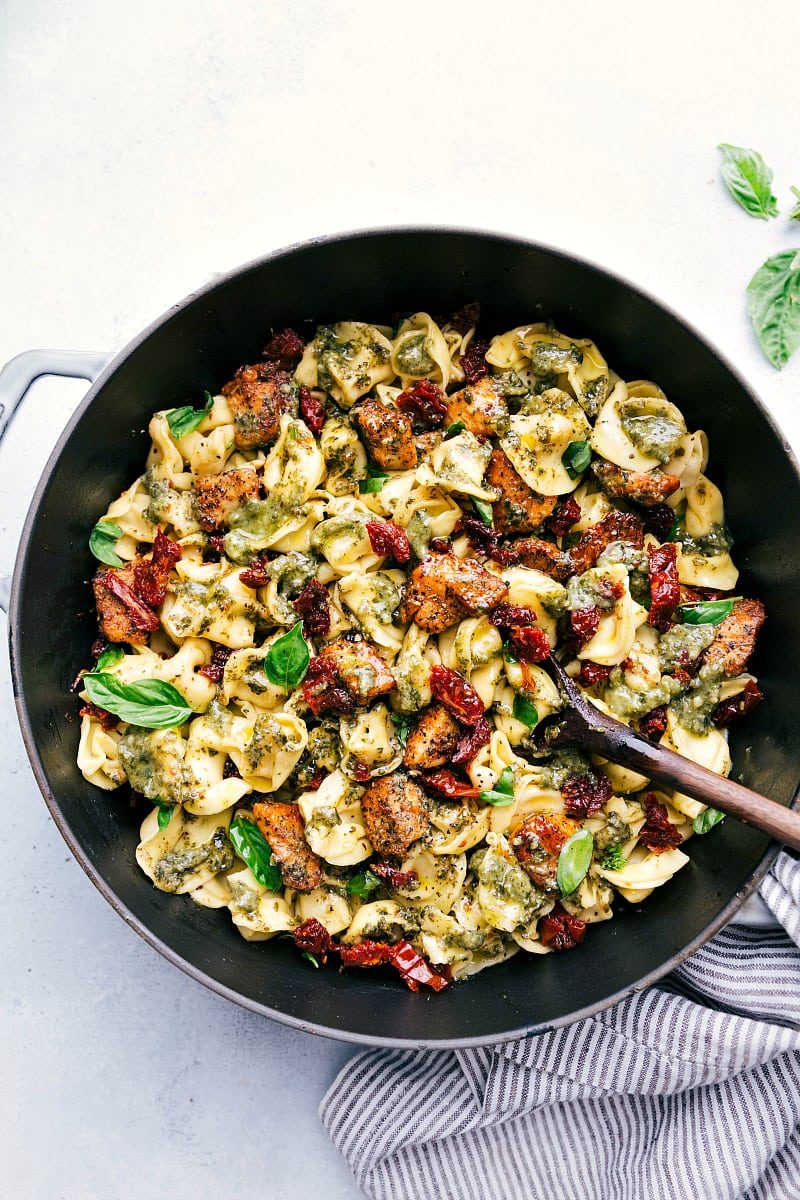 Pesto Chicken Tortellini from the Pot