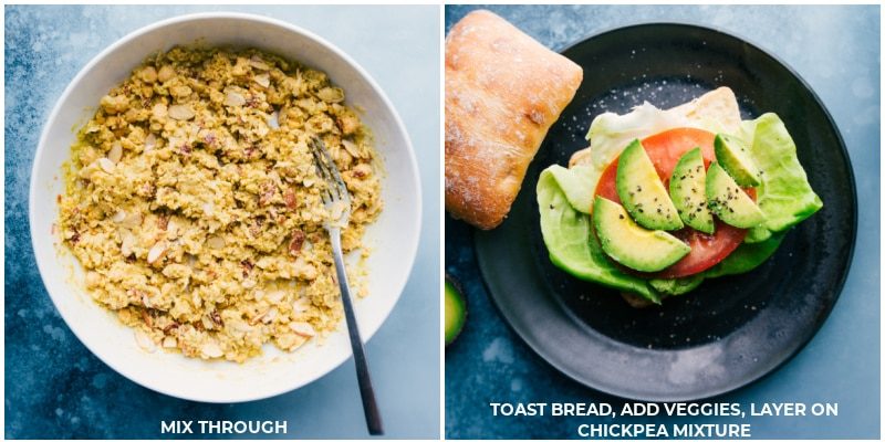 Add the filling toasted bread with all the toppings.