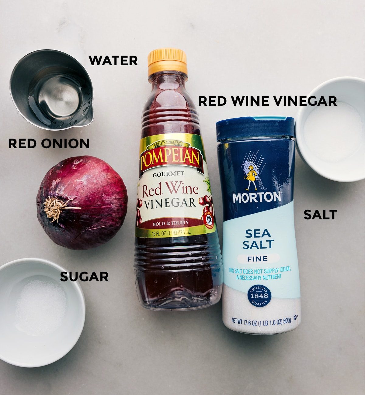 All the ingredients in this recipe prepped out for straightforward assembly.