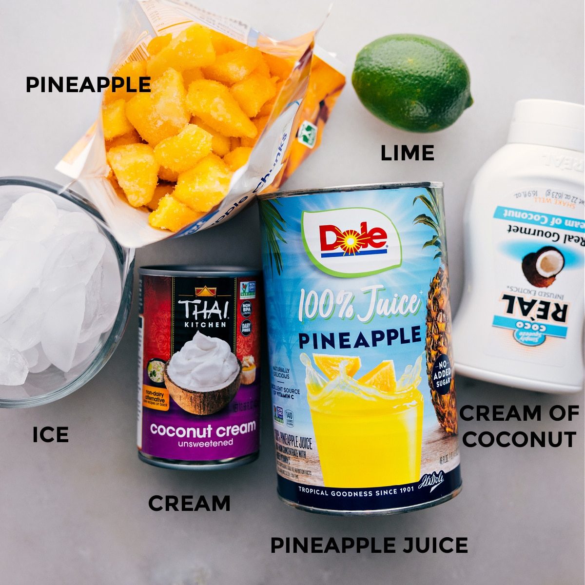 All the ingredients in this recipe prepped out for straightforward assembly.