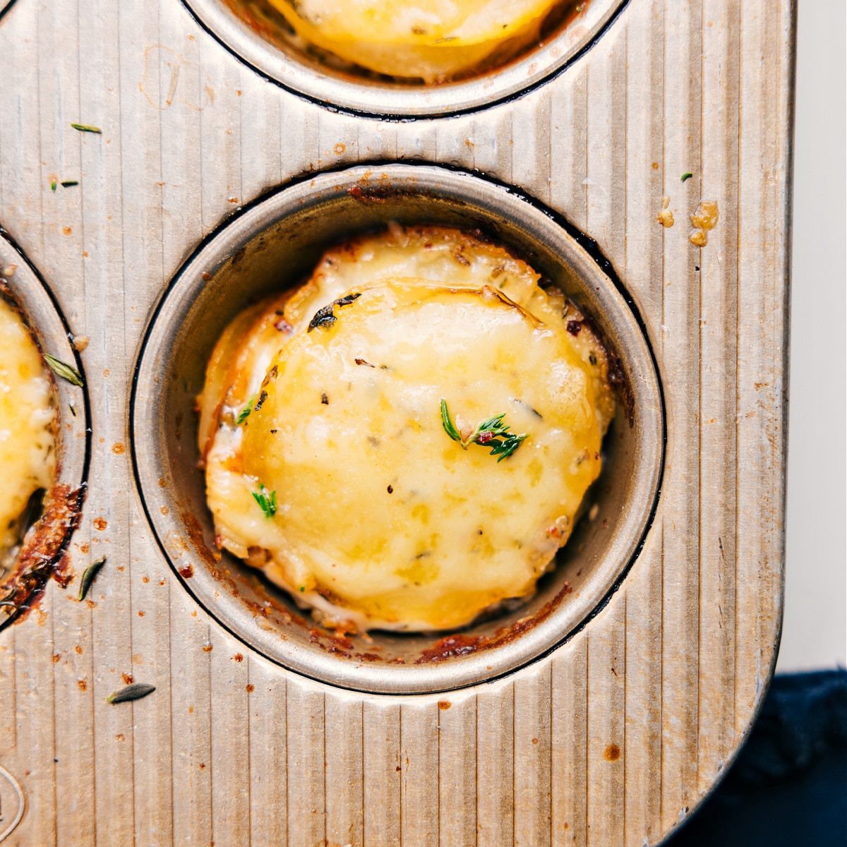Potato stacks recipe baked in a muffin tin and ready to enjoy.