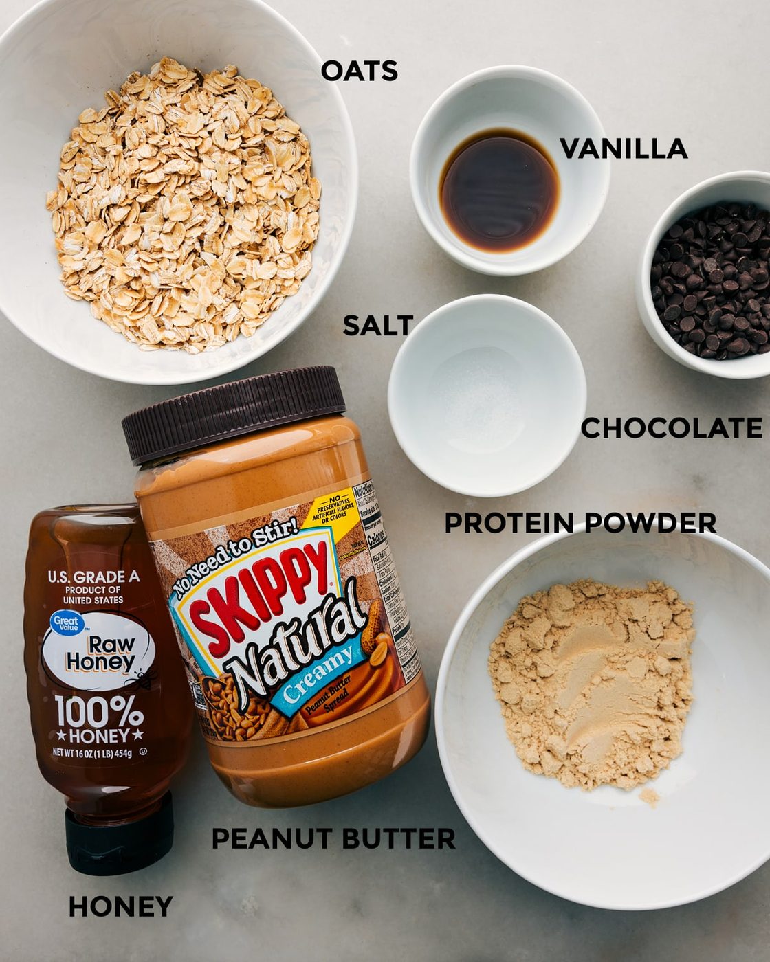 All the ingredients in this recipe prepped out for straightforward assembly.