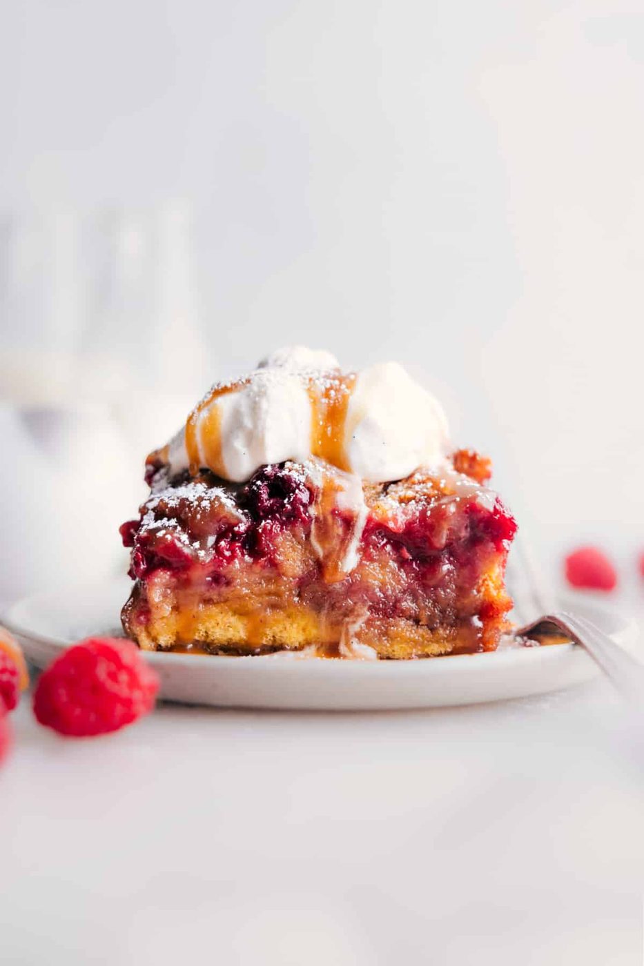 Raspberry Bread Pudding for Supper