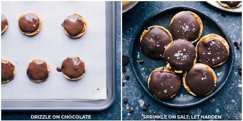 Chocolate layered on the crisps and it hardened and ready to be enjoyed.