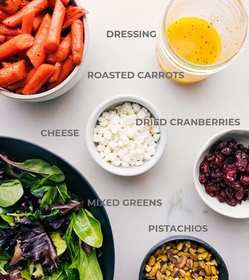 All the ingredients in this recipe prepped out for straightforward assembly.