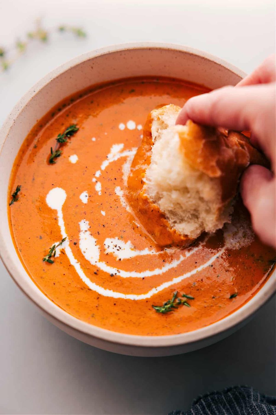 Roasted Red Pepper Soup for the Table