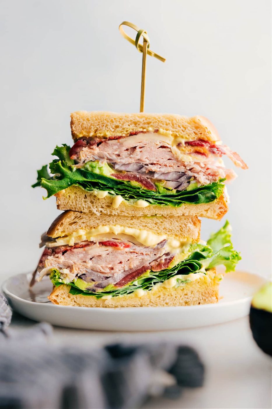 Turkey bacon avocado sandwich recipes with turkey, crispy bacon, avocado, and creamy sauce.