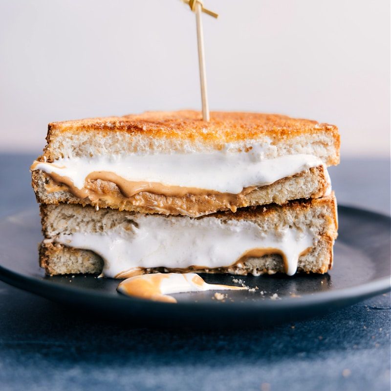 Air fryer sandwich recipes featuring crispy grilled PB&J sandwich variations.