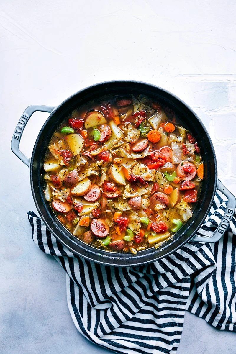 Sausage, Potato, plus Cabbage Soup