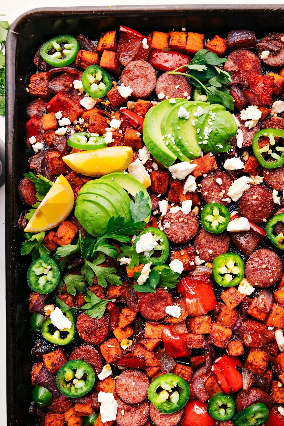 Sheet Pan Hot Honey Sausage & Veggies for the Table