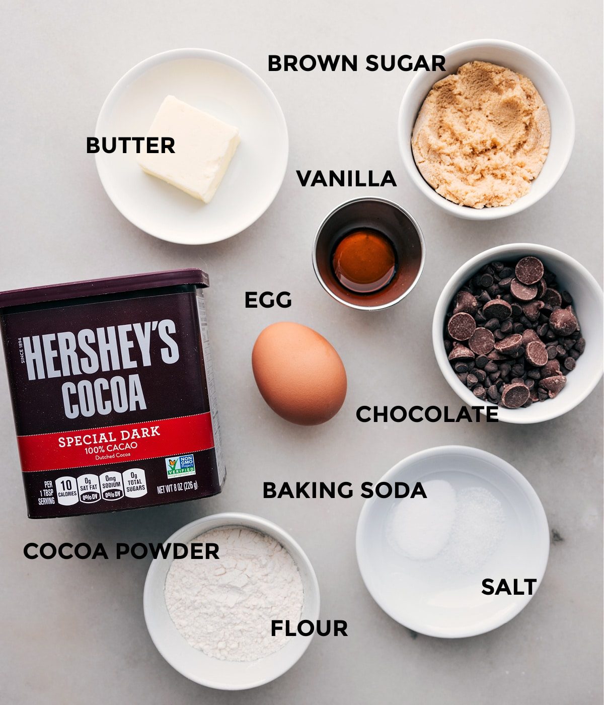 Ingredients used in this dessert prepped out for straightforward assembly.