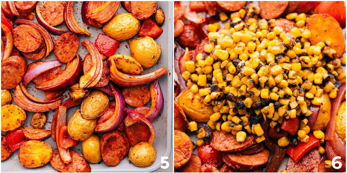 Add all the veggies and meat to the skillet to cook together.