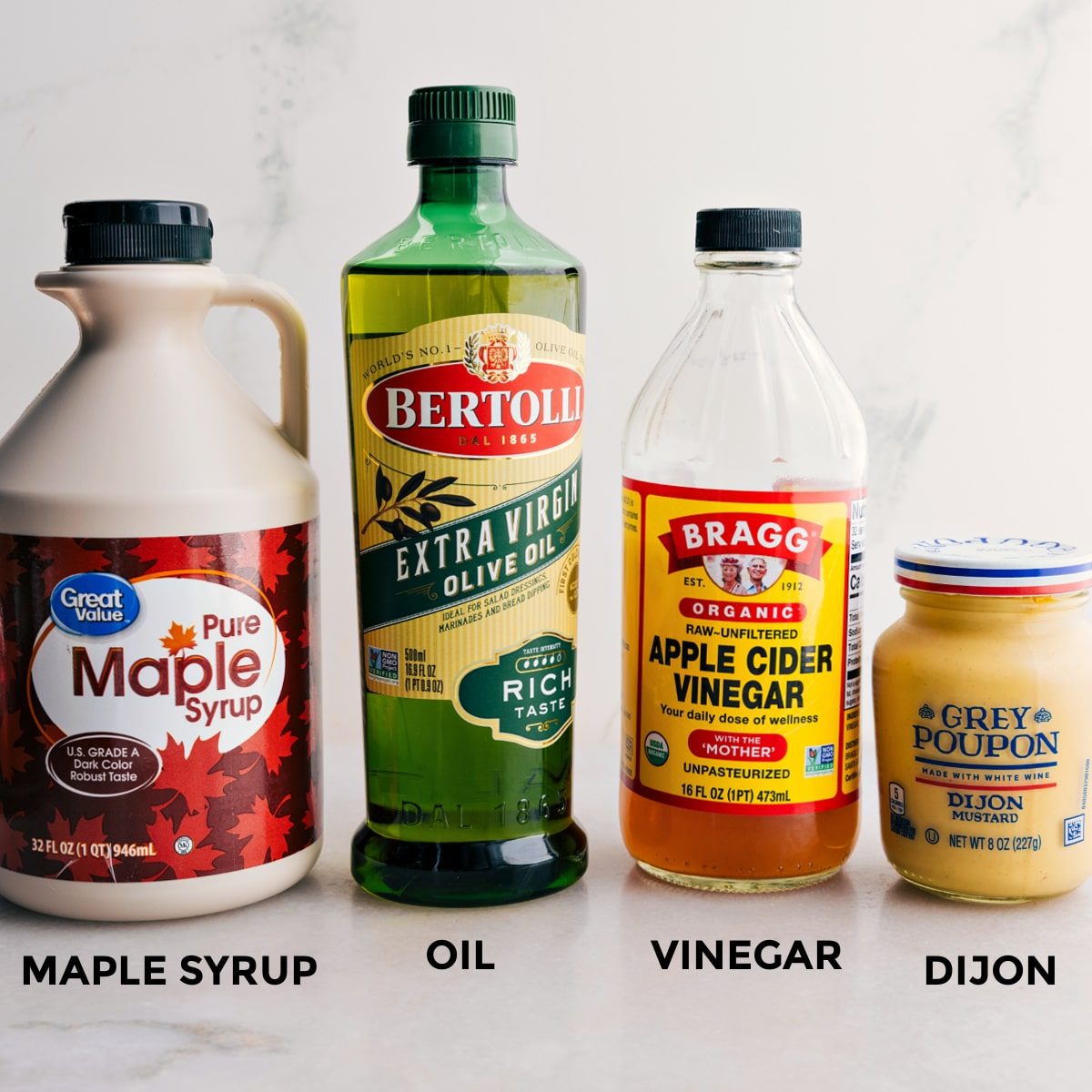 The ingredients for the spinach salad dressing are prepped for straightforward assembly.